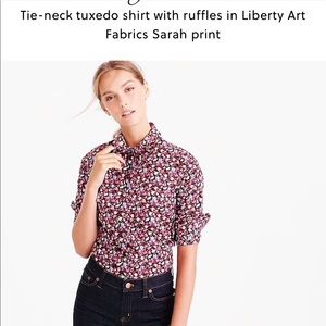 Euc j crew tuxedo tie neck liberty floral shirt 00